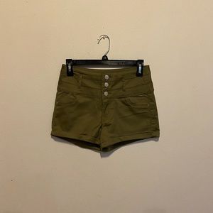 Charlotte Russe Army Green High Rise Cheeky Shorts